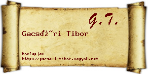 Gacsári Tibor névjegykártya